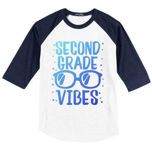 Funny Sunglasses Second Grade Vibes 1St Day Of School Gift Baseball Sleeve Shirt