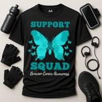 Funny Support Squad Ovarian Cancer Awareness Cooling Performance Crew T-Shirt