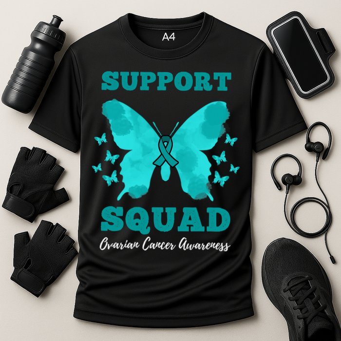 Funny Support Squad Ovarian Cancer Awareness Cooling Performance Crew T-Shirt