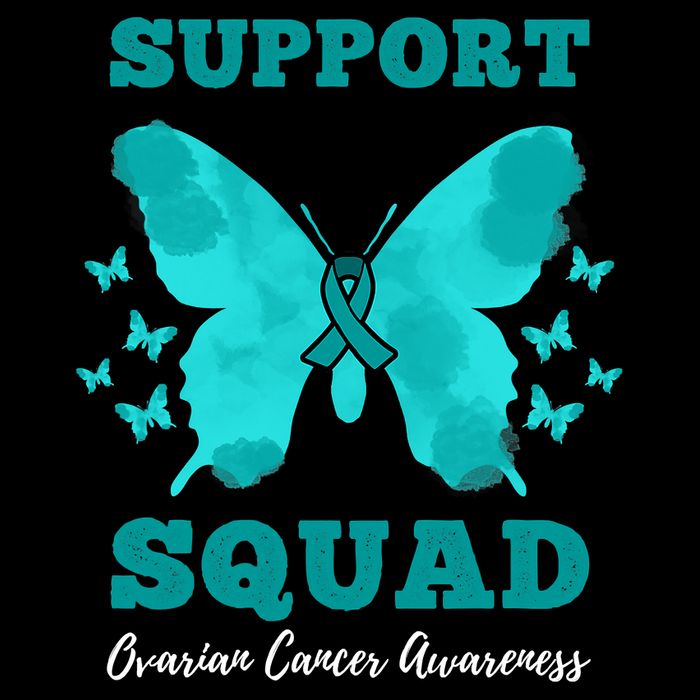 Funny Support Squad Ovarian Cancer Awareness Cooling Performance Crew T-Shirt