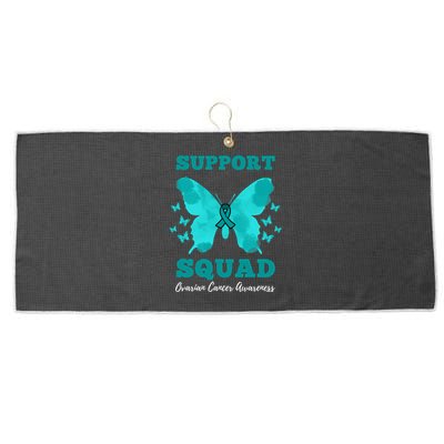 Funny Support Squad Ovarian Cancer Awareness Large Microfiber Waffle Golf Towel