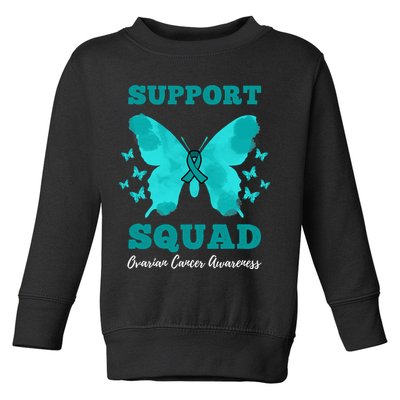 Funny Support Squad Ovarian Cancer Awareness Toddler Sweatshirt