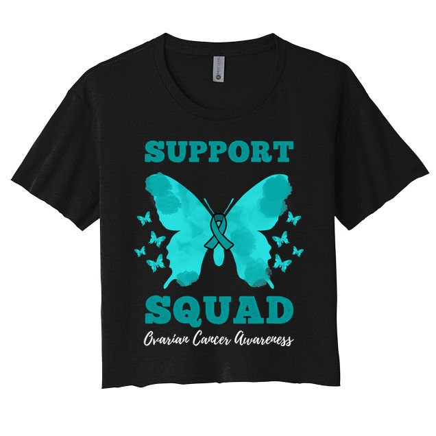 Funny Support Squad Ovarian Cancer Awareness Crop Top