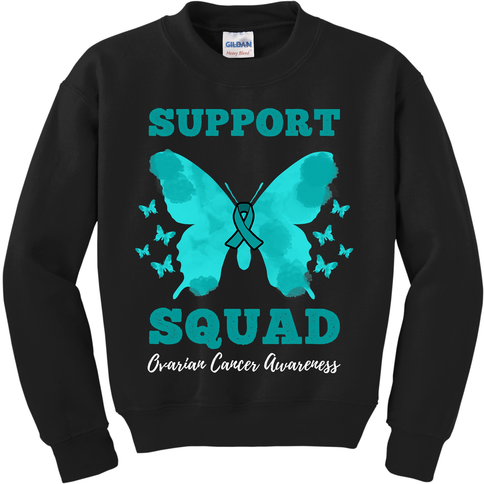Funny Support Squad Ovarian Cancer Awareness Kids Sweatshirt