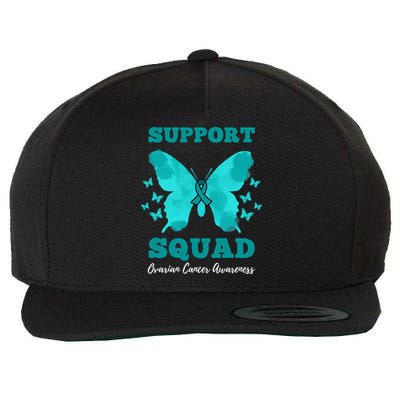 Funny Support Squad Ovarian Cancer Awareness Wool Snapback Cap