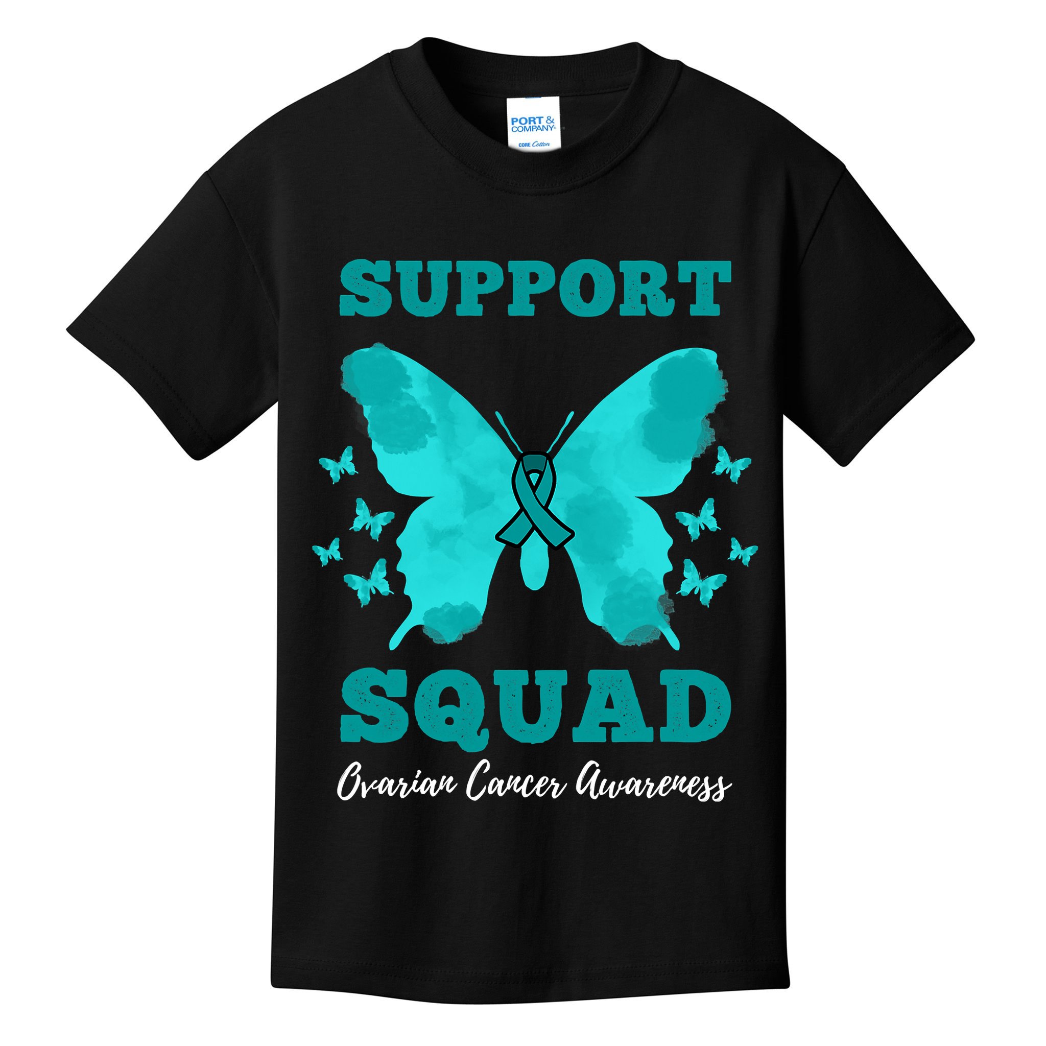 Funny Support Squad Ovarian Cancer Awareness Kids T-Shirt