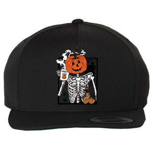 Funny Skull Skeleton Coffee Cups Retro Pumpkin Halloween Meaningful Gift Wool Snapback Cap