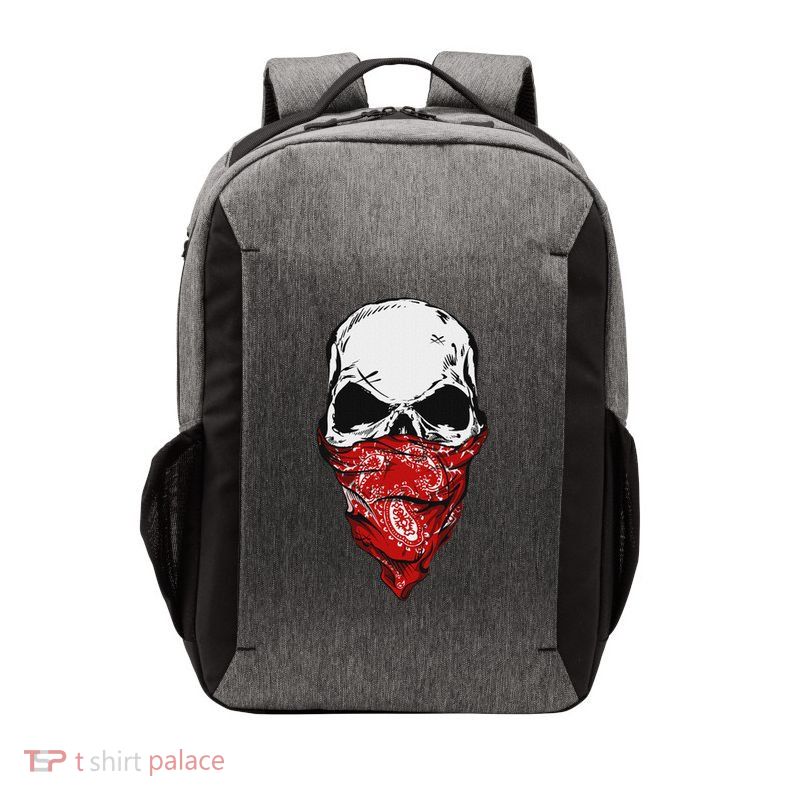 Fearless Skeleton Skull Head Red Bandana Face Mask Vector Backpack