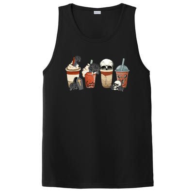 Funny Skull Skeleton Latte Coffee Cup Halloween Costume Day Gift PosiCharge Competitor Tank