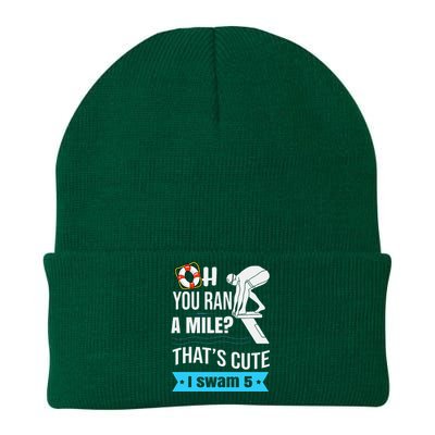 Funny Swimmer Swim Swimming Quote For Swimmers Knit Cap Winter Beanie