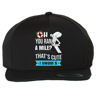 Funny Swimmer Swim Swimming Quote For Swimmers Wool Snapback Cap