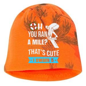 Funny Swimmer Swim Swimming Quote For Swimmers Kati - Camo Knit Beanie