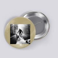 Funny Surprised Scared Cat Selfie With Sasquatsch Bigfoot Button