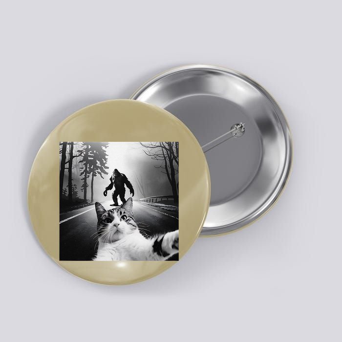 Funny Surprised Scared Cat Selfie With Sasquatsch Bigfoot Button
