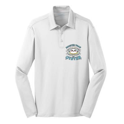 Funny Shucking Shellfish Seafood Silk Touch Performance Long Sleeve Polo