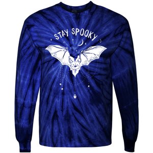 Funny Stay Spooky Cute Vampire Bat Halloween Tie-Dye Long Sleeve Shirt