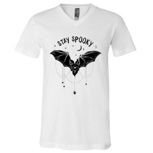 Funny Stay Spooky Cute Vampire Bat Halloween V-Neck T-Shirt