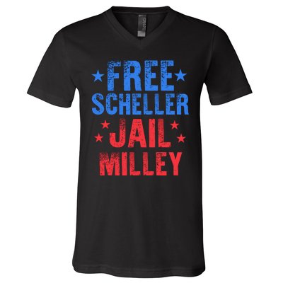 Free Stuart Scheller Jail Milley V-Neck T-Shirt