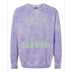 Funny Slower Slower Two Turtles Colorblast Crewneck Sweatshirt