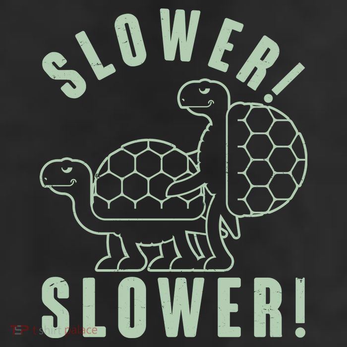 Funny Slower Slower Two Turtles 7 Panel Mesh Trucker Snapback Hat