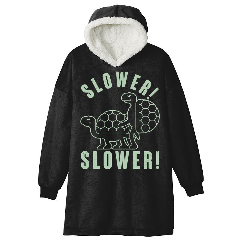 Funny Slower Slower Two Turtles Hooded Wearable Blanket