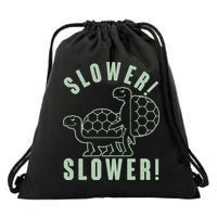 Funny Slower Slower Two Turtles Drawstring Bag