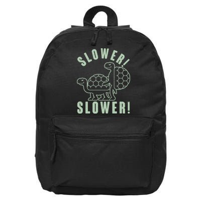 Funny Slower Slower Two Turtles 16 in Basic Backpack