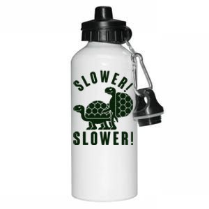 Funny Slower Slower Two Turtles Aluminum Water Bottle 