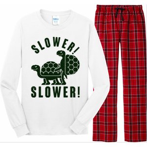 Funny Slower Slower Two Turtles Long Sleeve Pajama Set