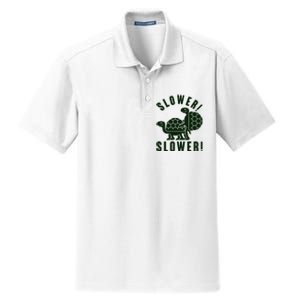 Funny Slower Slower Two Turtles Dry Zone Grid Polo