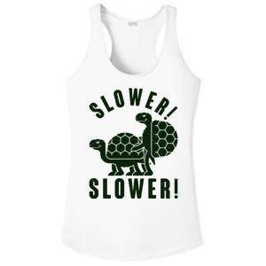 Funny Slower Slower Two Turtles Ladies PosiCharge Competitor Racerback Tank