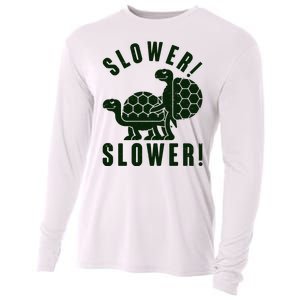 Funny Slower Slower Two Turtles Cooling Performance Long Sleeve Crew