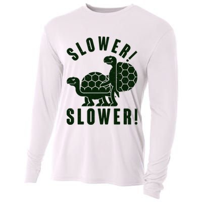 Funny Slower Slower Two Turtles Cooling Performance Long Sleeve Crew