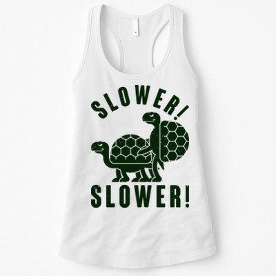 Funny Slower Slower Two Turtles Womens Tank Top