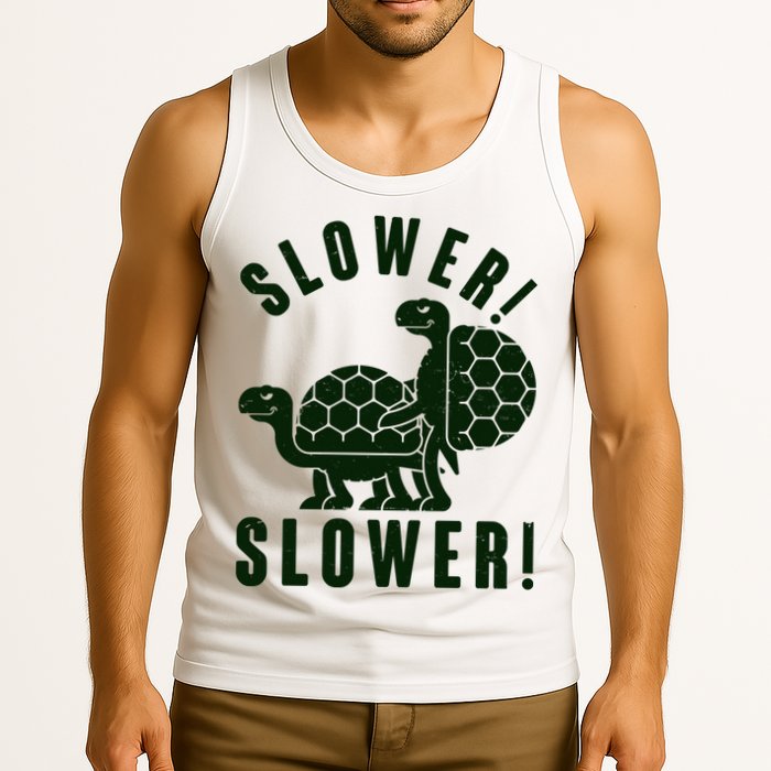 Funny Slower Slower Two Turtles Tank Top