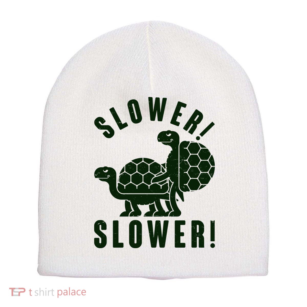 Funny Slower Slower Two Turtles Short Acrylic Beanie