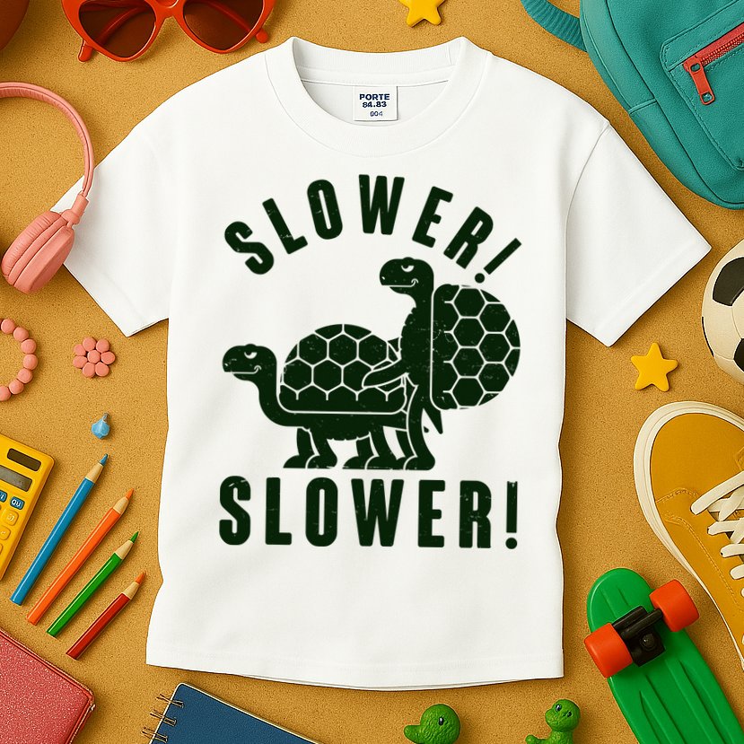 Funny Slower Slower Two Turtles Kids T-Shirt