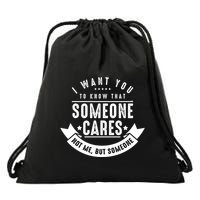 Funny Savage Sarcastic Someone Cares Not Me Drawstring Bag