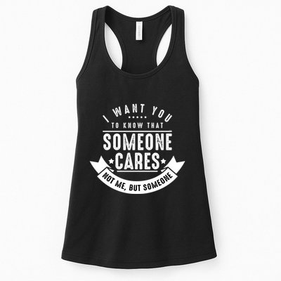 Funny Savage Sarcastic Someone Cares Not Me Womens Tank Top