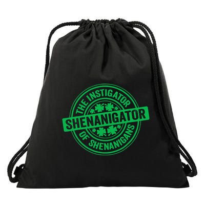 Funny Shenanigator St PatrickS Day Shenanigans Instigator Drawstring Bag