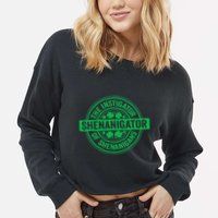 Funny Shenanigator St PatrickS Day Shenanigans Instigator Cropped Pullover Crew