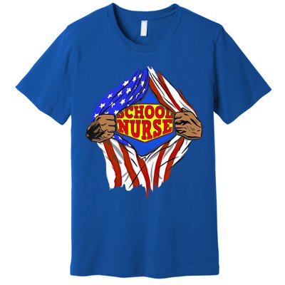 Funny Super School Nurse Hero Job Great Gift Premium T-Shirt
