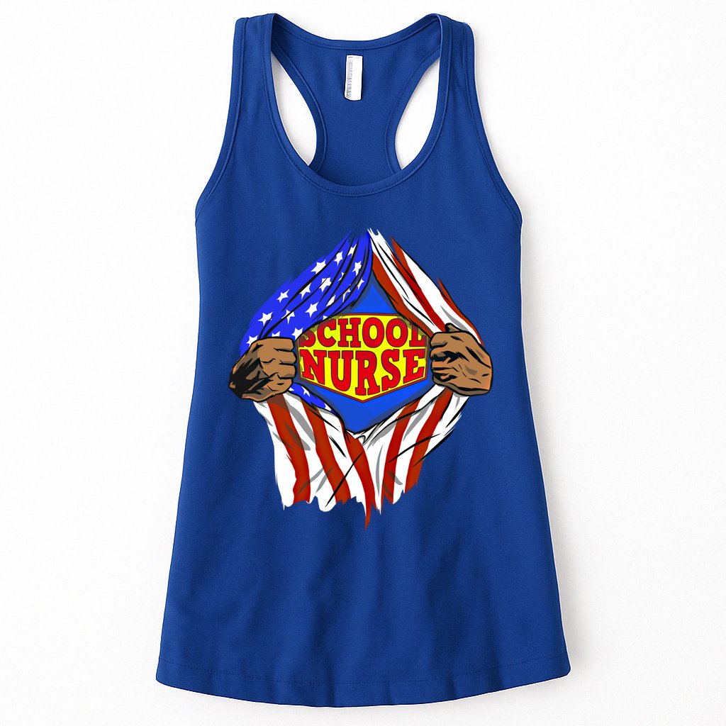 Funny Super School Nurse Hero Job Great Gift Womens Tank Top