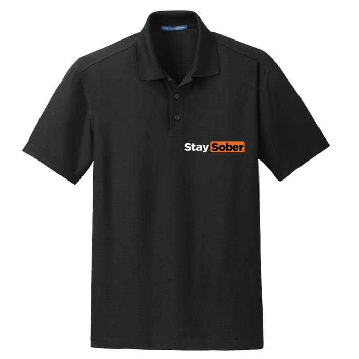 Funny Stay Sober Gift Dry Zone Grid Polo