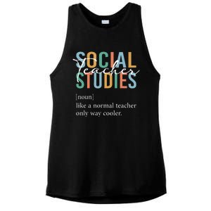 Funny Social Studies Teacher Definition Ladies PosiCharge Tri-Blend Wicking Tank