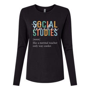 Funny Social Studies Teacher Definition Womens Cotton Relaxed Long Sleeve T-Shirt