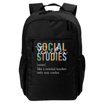 Funny Social Studies Teacher Definition Daily Commute Backpack