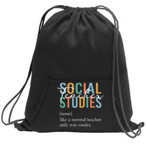 Funny Social Studies Teacher Definition Sweatshirt Cinch Pack Bag