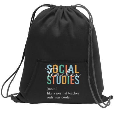 Funny Social Studies Teacher Definition Sweatshirt Cinch Pack Bag