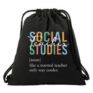 Funny Social Studies Teacher Definition Drawstring Bag